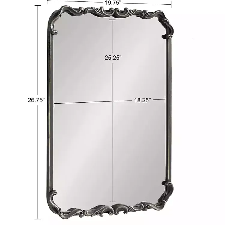 Kirklands Home Decorative Mirrors|Black Metal Ornamental Wall Mirror