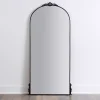 Kirklands Home Decorative Mirrors|Black Metal Ornate Arch Large Mirror