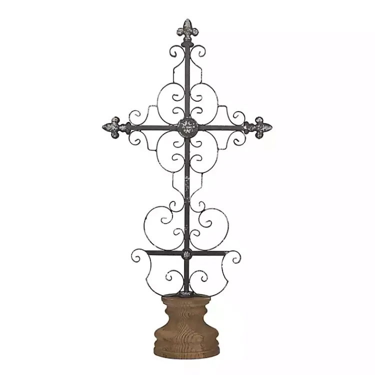 Sale Metal Ornate Cross Tabletop Sculpture Statues & Figurines