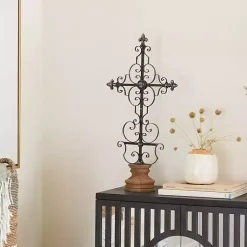 Sale Metal Ornate Cross Tabletop Sculpture Statues & Figurines