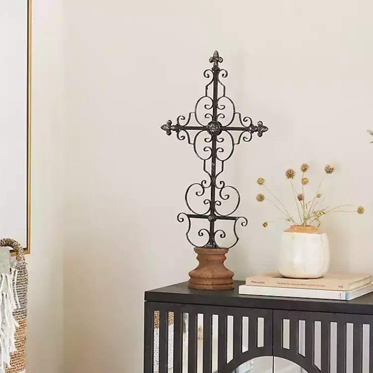 Sale Metal Ornate Cross Tabletop Sculpture Statues & Figurines