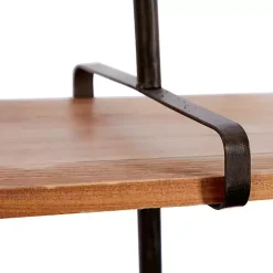 Kirklands Home Shelves|Black Metal Pipe Two-Tier Wall Mounted Shelf