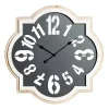 Kirklands Home Clocks|Black Metal Quatrefoil Farmhouse Wall Clock