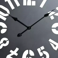 Kirklands Home Clocks|Black Metal Quatrefoil Farmhouse Wall Clock