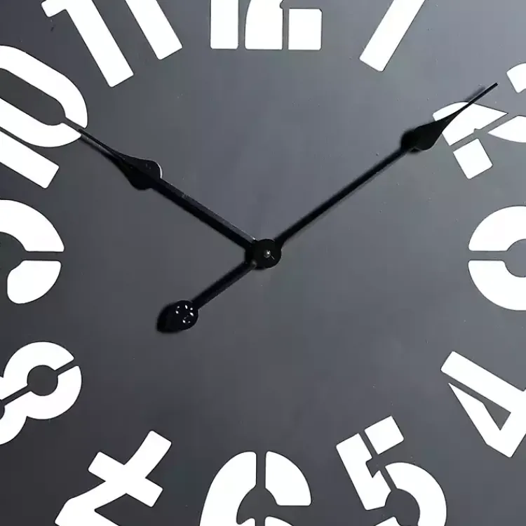 Kirklands Home Clocks|Black Metal Quatrefoil Farmhouse Wall Clock