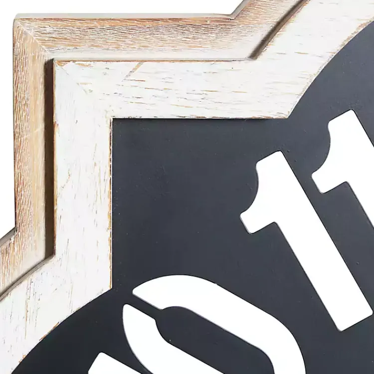 Kirklands Home Clocks|Black Metal Quatrefoil Farmhouse Wall Clock