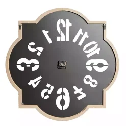 Kirklands Home Clocks|Black Metal Quatrefoil Farmhouse Wall Clock