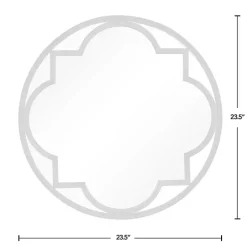 Kirklands Home Decorative Mirrors|Metal Quatrefoil Round Frame Wall Mirror Black