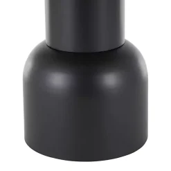 Kirklands Home Accent & End Tables|Black Metal Rattan Pedestal Accent Table, 19 in. Brown