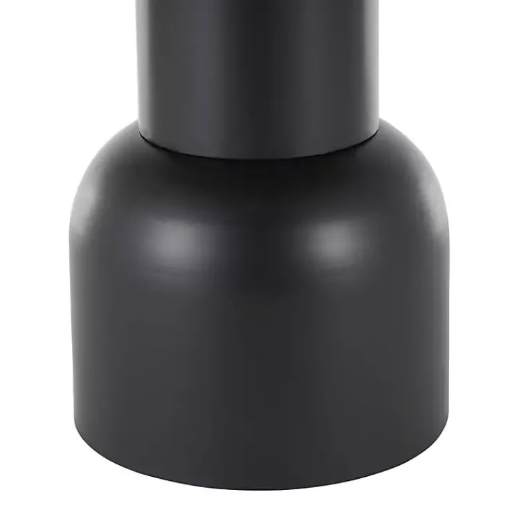 Kirklands Home Accent & End Tables|Black Metal Rattan Pedestal Accent Table, 19 in. Brown