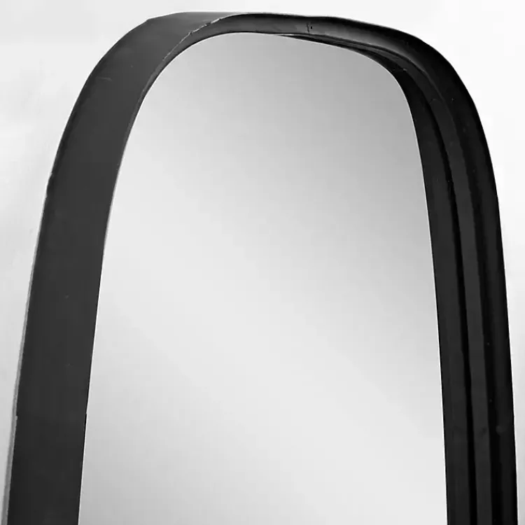 Kirklands Home Decorative Mirrors|Black Metal Rectangular Wall Mirror, 18x31.5 in.