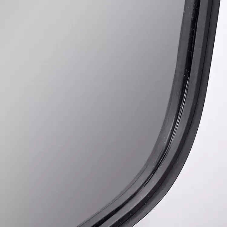 Kirklands Home Decorative Mirrors|Black Metal Rectangular Wall Mirror, 18x31.5 in.