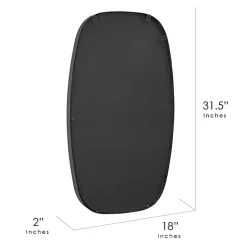 Kirklands Home Decorative Mirrors|Black Metal Rectangular Wall Mirror, 18x31.5 in.