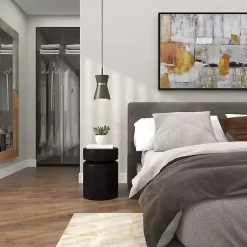 Kirklands Home Accent & End Tables|Metal Round Drum Accent Table Black