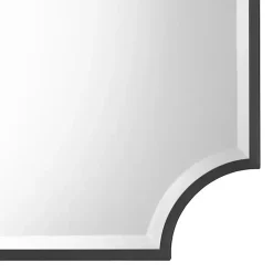 Kirklands Home Decorative Mirrors|Black Metal Scalloped Rectangle Wall Mirror