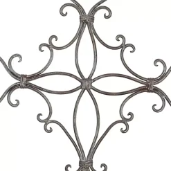 Kirklands Home Wall Plaques|Metal Scroll Cross Wall Plaque Black