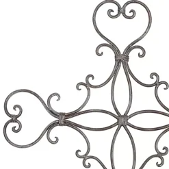 Kirklands Home Wall Plaques|Metal Scroll Cross Wall Plaque Black