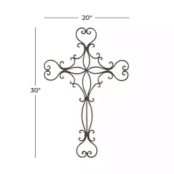 Kirklands Home Wall Plaques|Metal Scroll Cross Wall Plaque Black