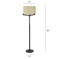 Kirklands Home Floor Lamps|Black Metal Tri-Arm Floor Lamp Tan