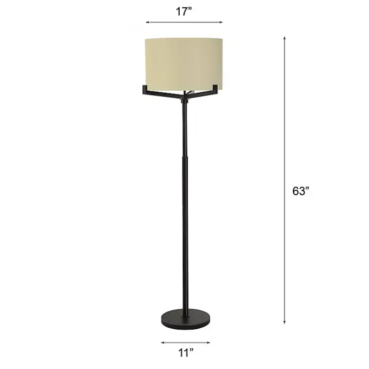 Kirklands Home Floor Lamps|Black Metal Tri-Arm Floor Lamp Tan