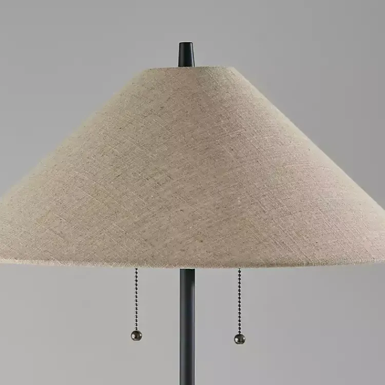 Kirklands Home Floor Lamps|Black Metal Walnut Flare Pulls Floor Lamp Tan