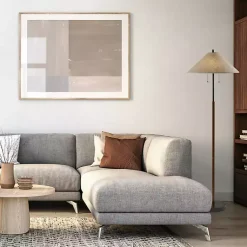 Kirklands Home Floor Lamps|Black Metal Walnut Flare Pulls Floor Lamp Tan