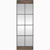 Kirklands Home Decorative Mirrors|Black Metal Window Grid Standing Mirror