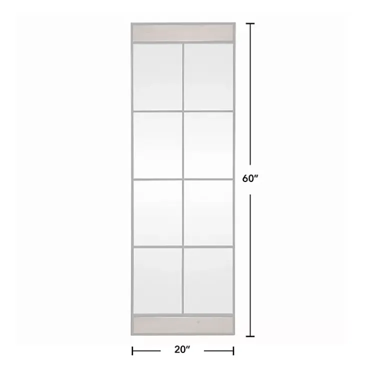 Kirklands Home Decorative Mirrors|Black Metal Window Grid Standing Mirror