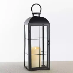 New Metal Windowpane Lantern, 21 in. Lanterns