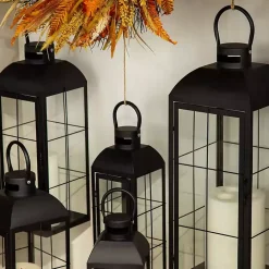 New Metal Windowpane Lantern, 21 in. Lanterns