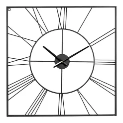 Kirklands Home Clocks|Minimal Square Open Face Clock Black