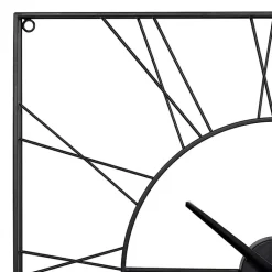 Kirklands Home Clocks|Minimal Square Open Face Clock Black