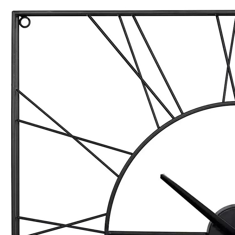 Kirklands Home Clocks|Minimal Square Open Face Clock Black