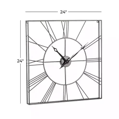 Kirklands Home Clocks|Minimal Square Open Face Clock Black
