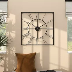 Kirklands Home Clocks|Minimal Square Open Face Clock Black