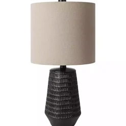 Kirklands Home Table Lamps|Modern Etched Table Lamp Black