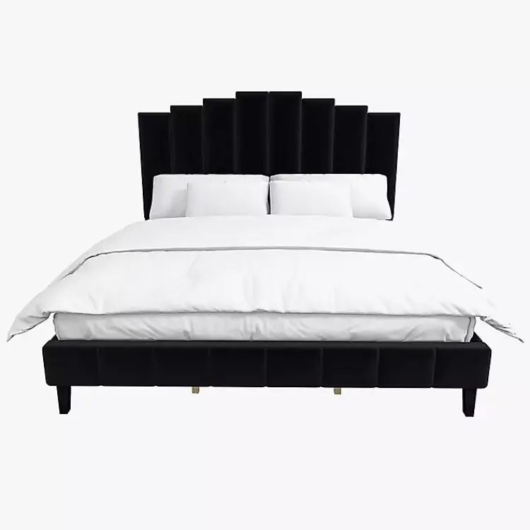 Kirklands Home Beds & Headboards|Modern Tufted Platform King Bed Black