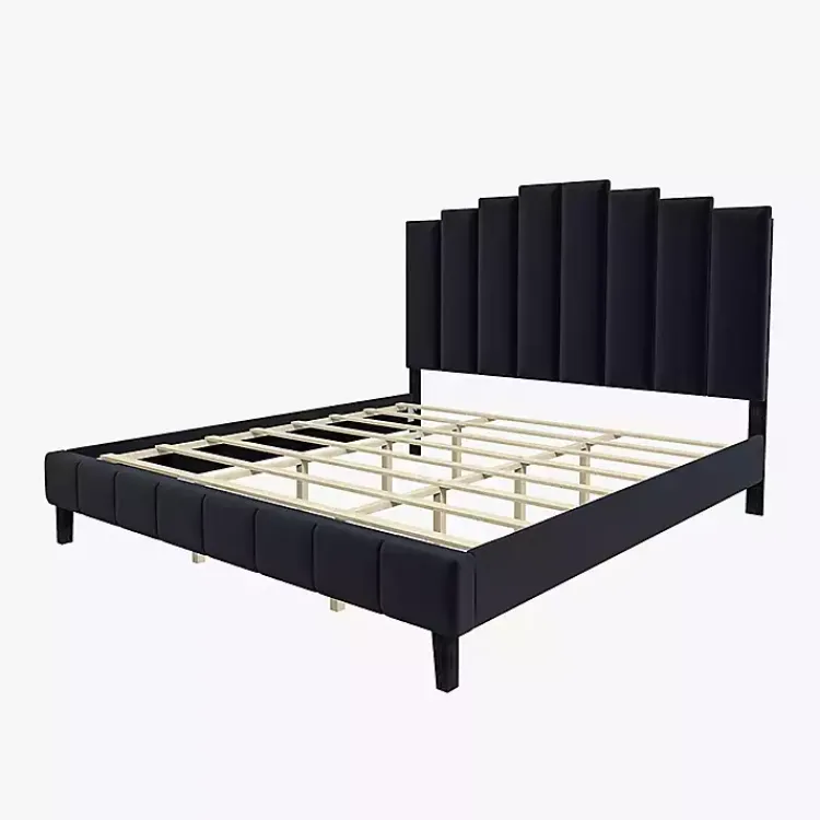 Kirklands Home Beds & Headboards|Modern Tufted Platform King Bed Black