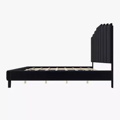 Kirklands Home Beds & Headboards|Modern Tufted Platform King Bed Black