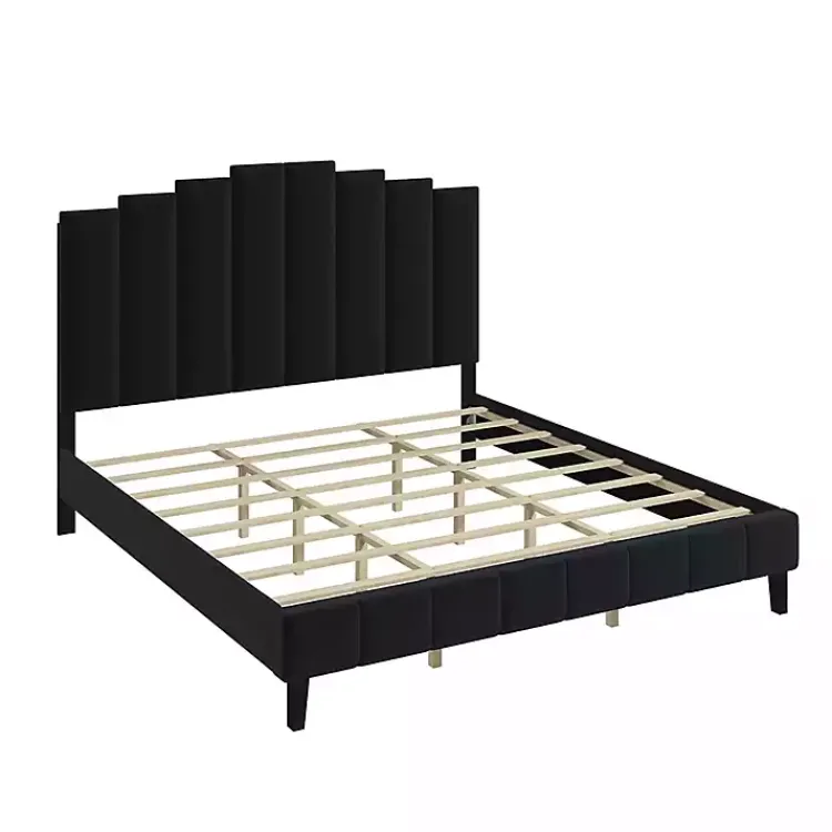 Kirklands Home Beds & Headboards|Modern Tufted Platform King Bed Black