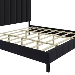 Kirklands Home Beds & Headboards|Modern Tufted Platform King Bed Black