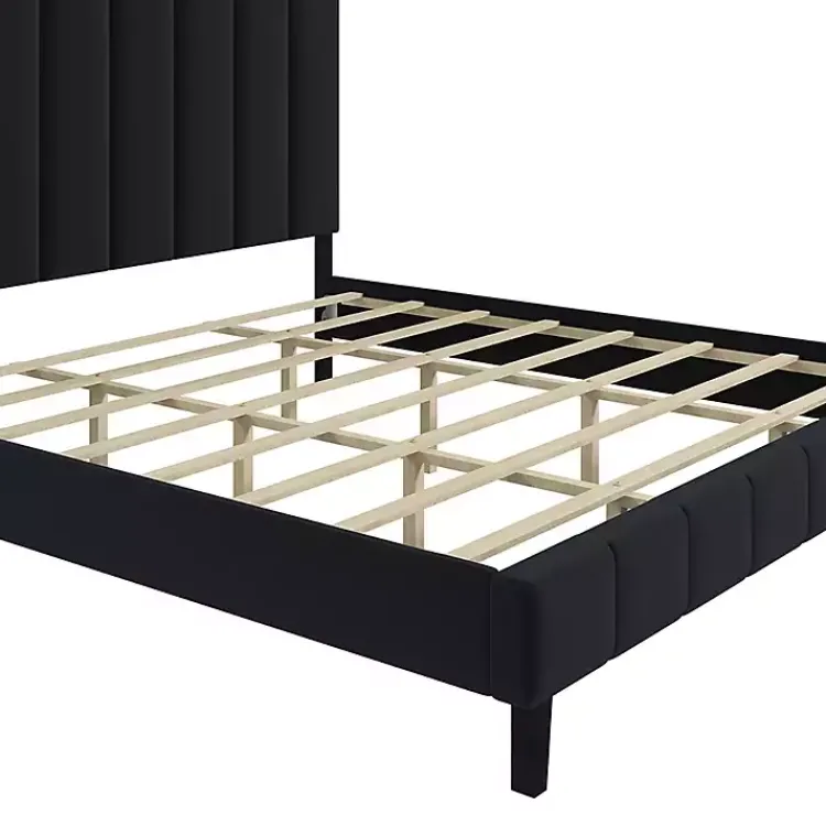Kirklands Home Beds & Headboards|Modern Tufted Platform King Bed Black