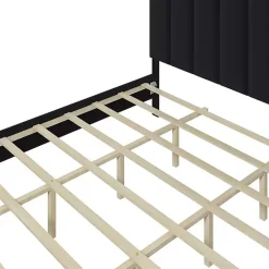 Kirklands Home Beds & Headboards|Modern Tufted Platform King Bed Black