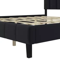 Kirklands Home Beds & Headboards|Modern Tufted Platform King Bed Black