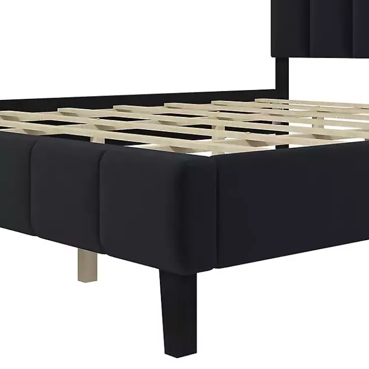 Kirklands Home Beds & Headboards|Modern Tufted Platform King Bed Black