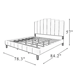 Kirklands Home Beds & Headboards|Modern Tufted Platform King Bed Black