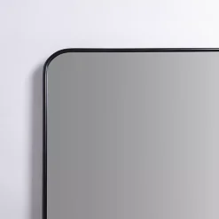 Kirklands Home Framed Mirrors|Nouveau Linear Curved Corner Mirror Black