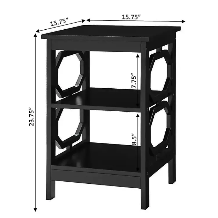 Kirklands Home Accent & End Tables|Octagon 2-Shelf Accent Table Black