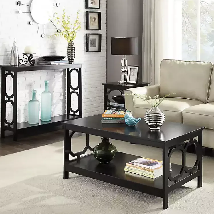 Kirklands Home Accent & End Tables|Octagon 2-Shelf Accent Table Black