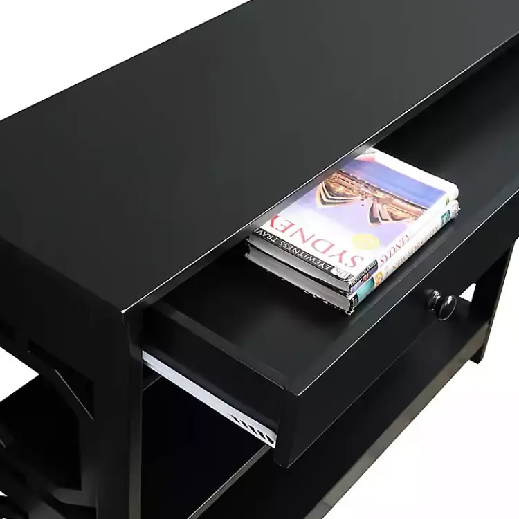 Kirklands Home Console Tables|Octagon 2-Shelf Console Table Black